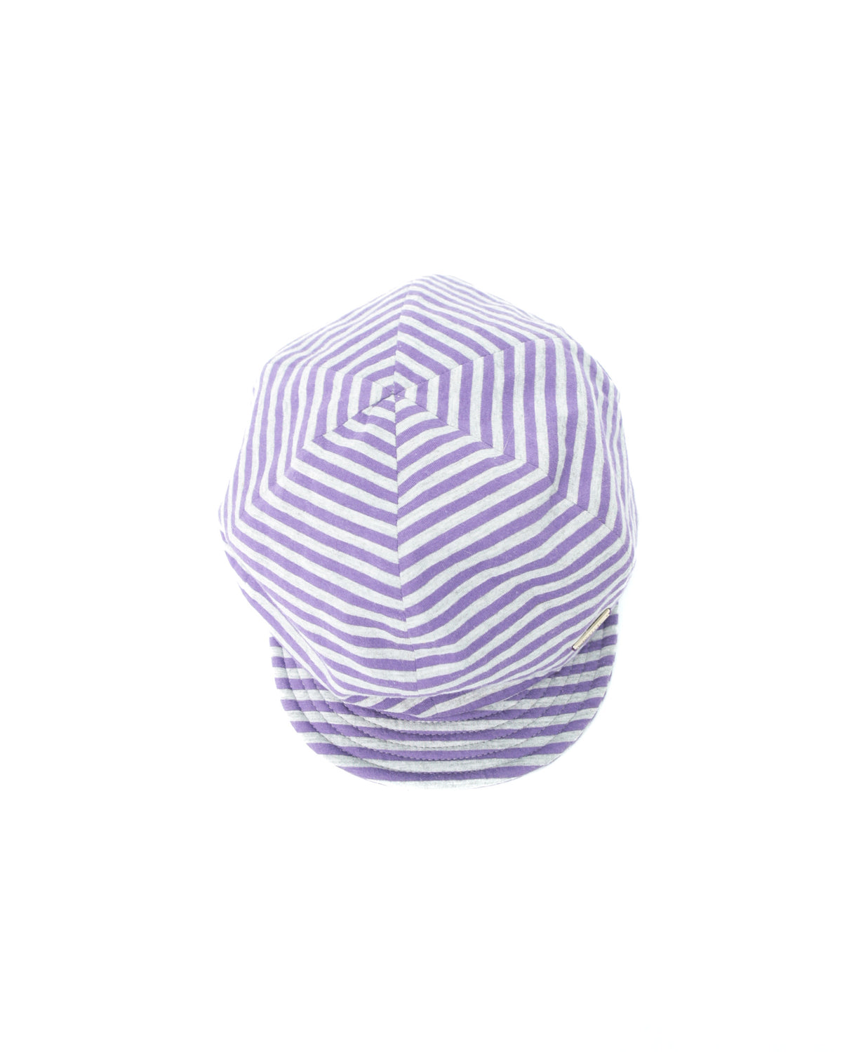 striped purple-grey felt hat
