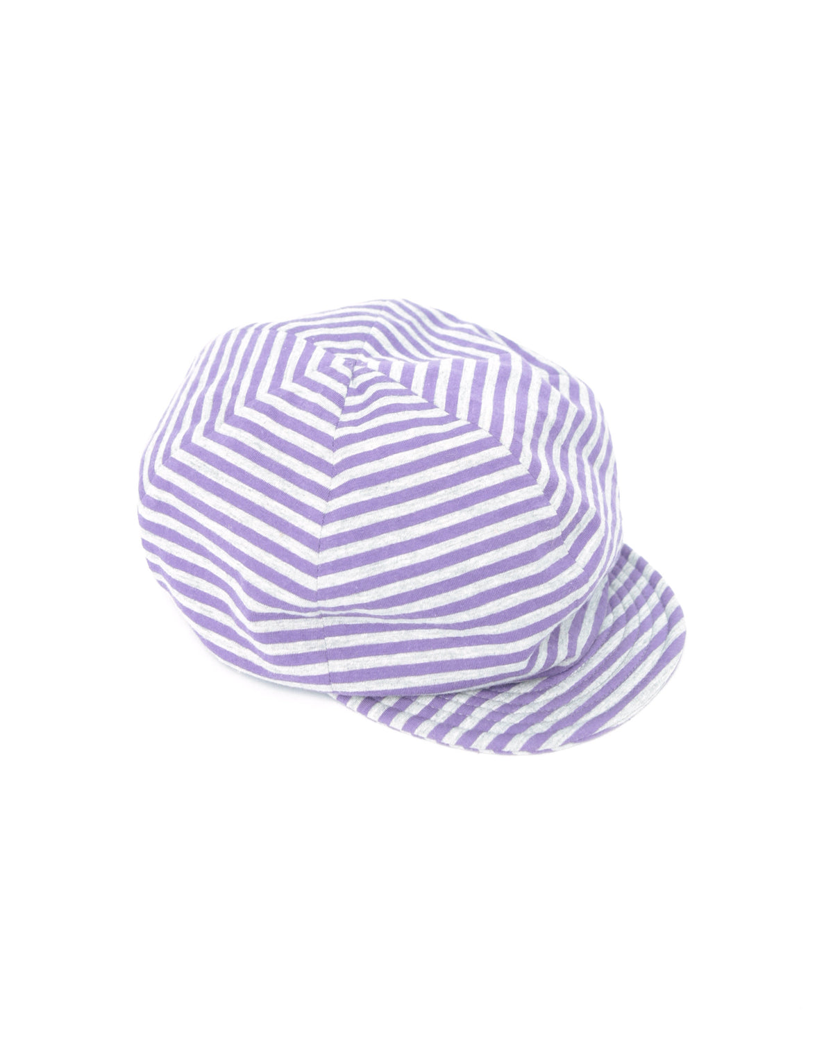 striped purple-grey felt hat