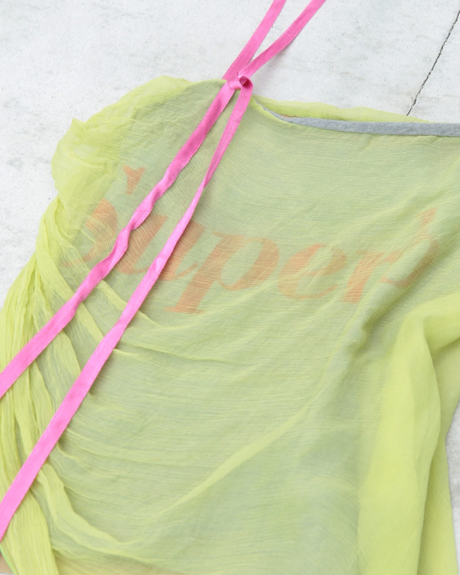 "superb" acid yellow silk top