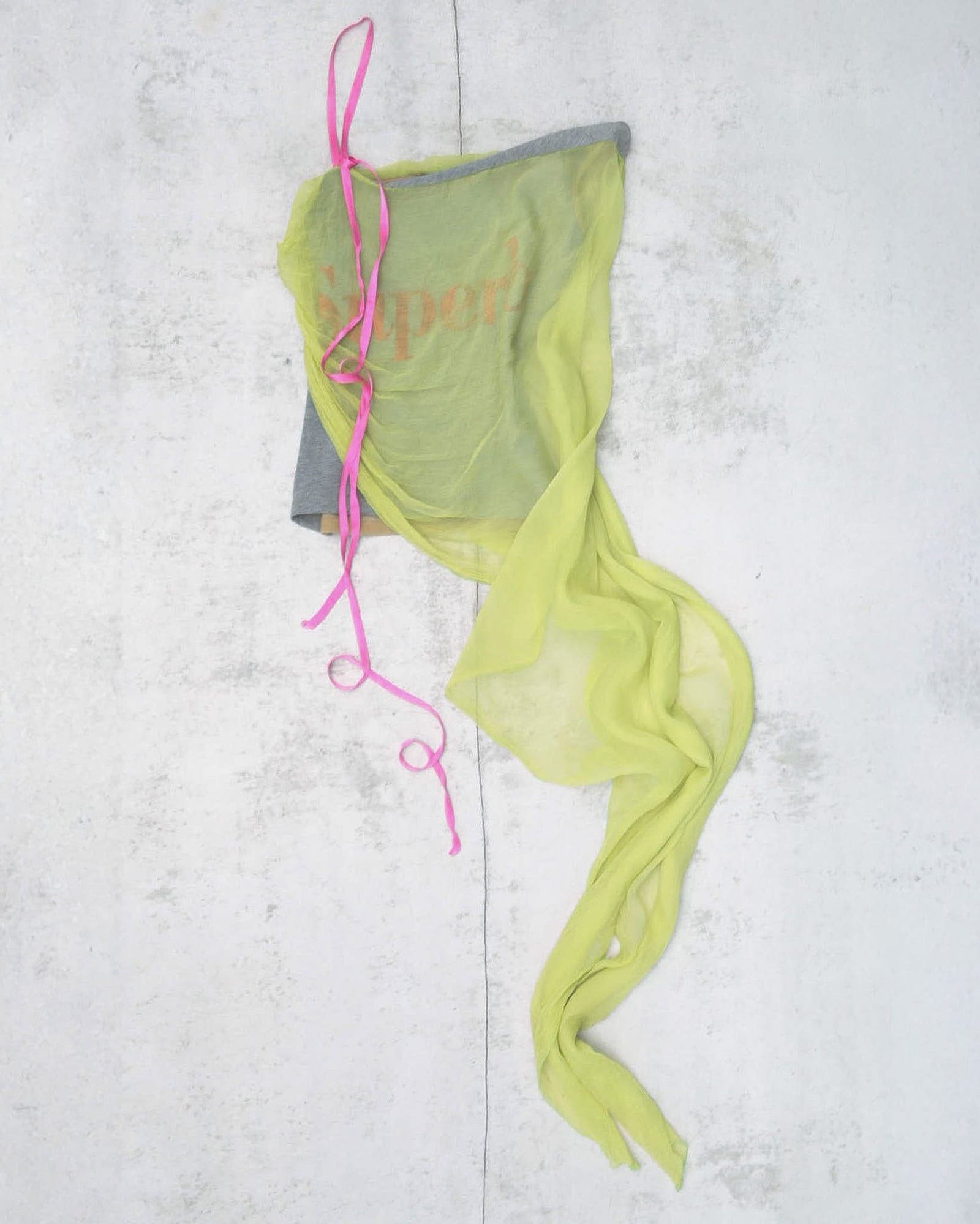 "superb" acid yellow silk top