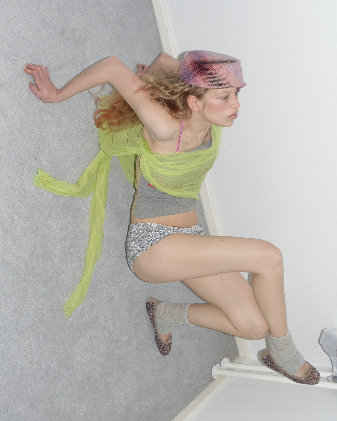 "superb" acid yellow silk top