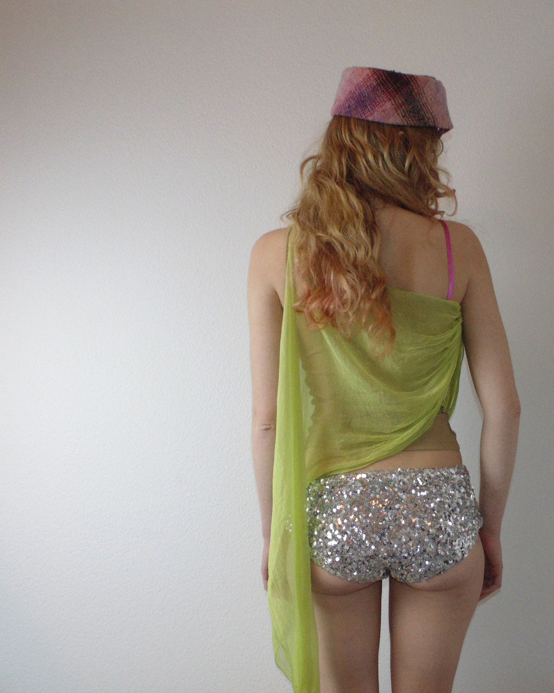 "superb" acid yellow silk top