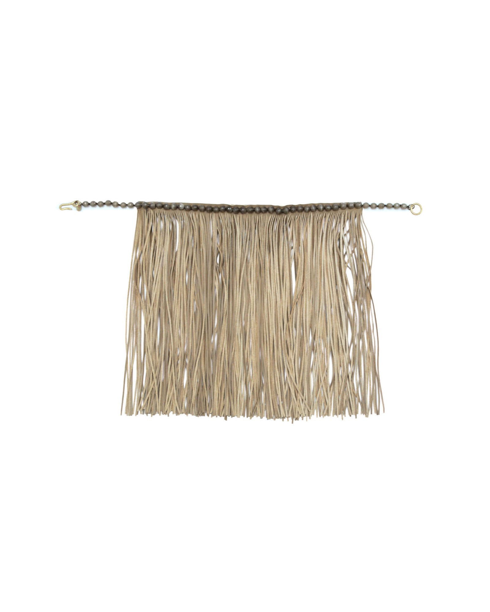tan leather fringe necklace