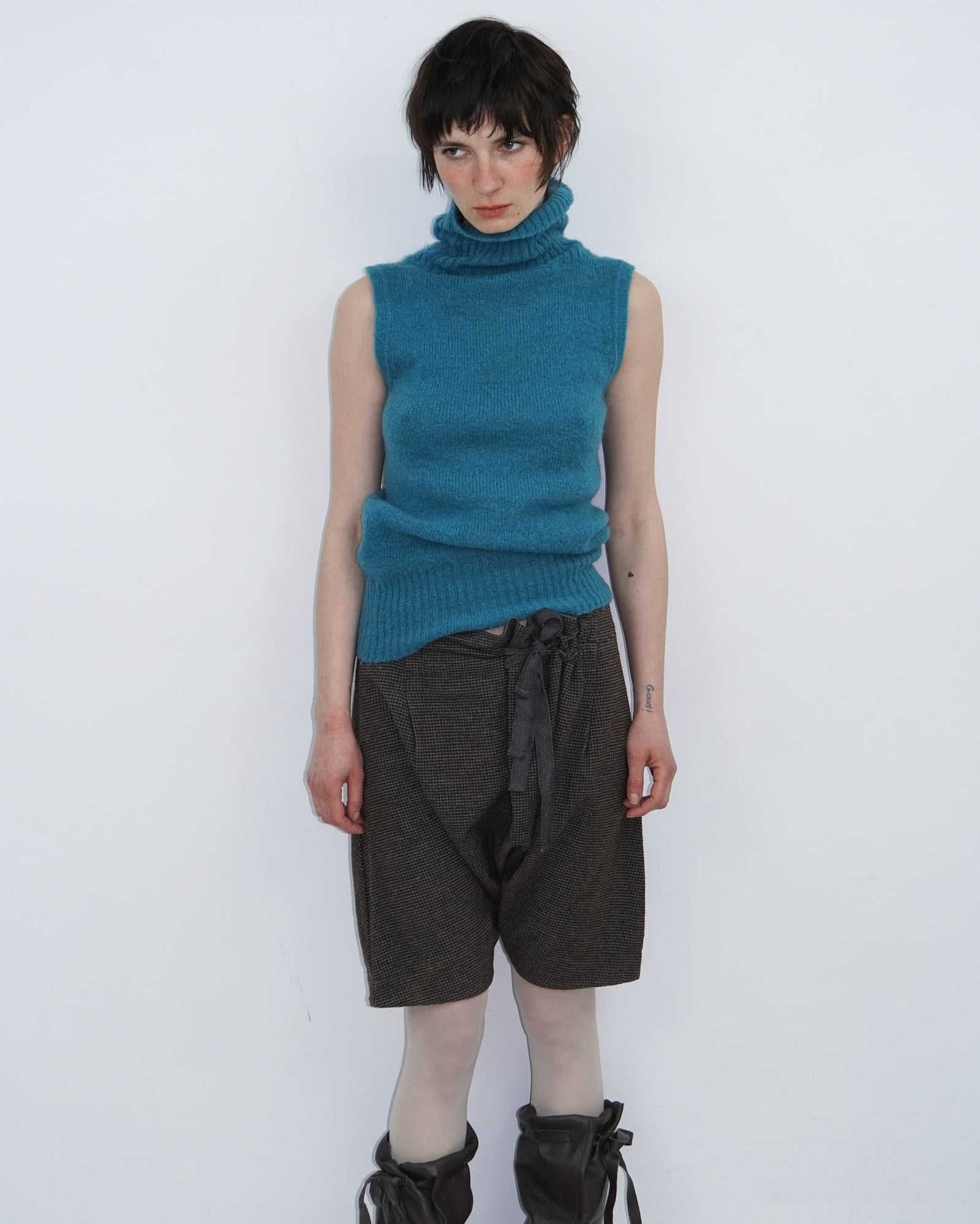 turquoise two-piece wool set