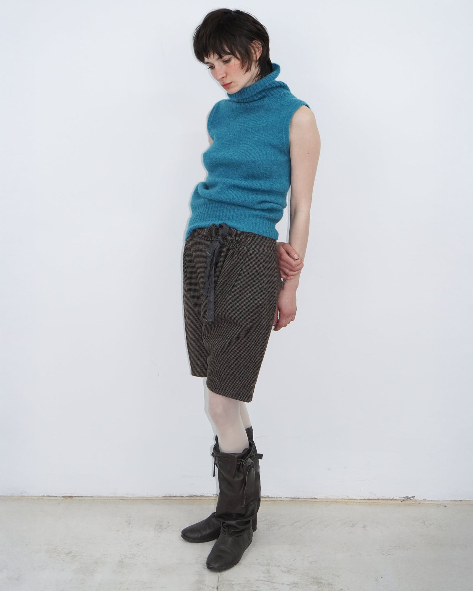 turquoise two-piece wool set