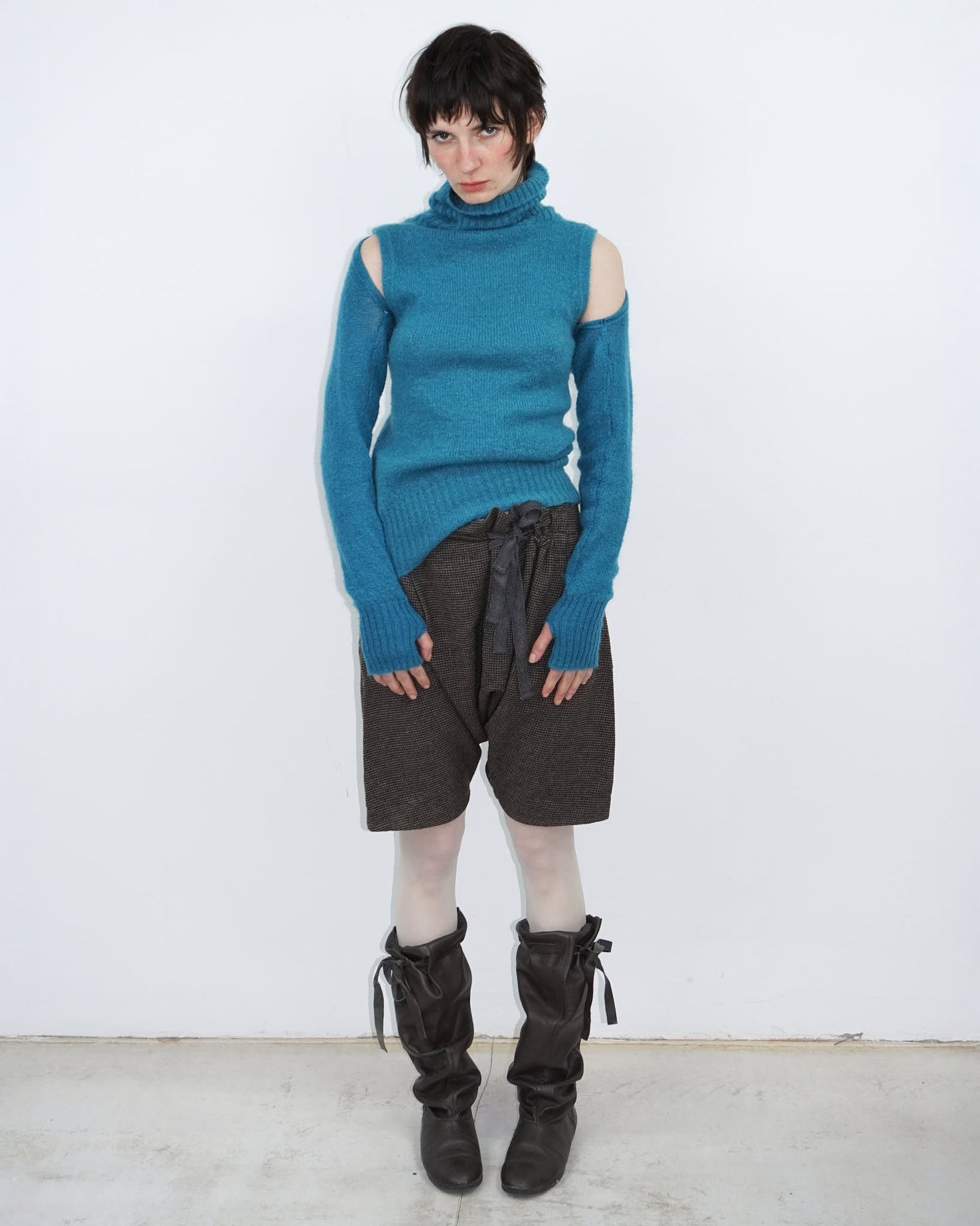 turquoise two-piece wool set
