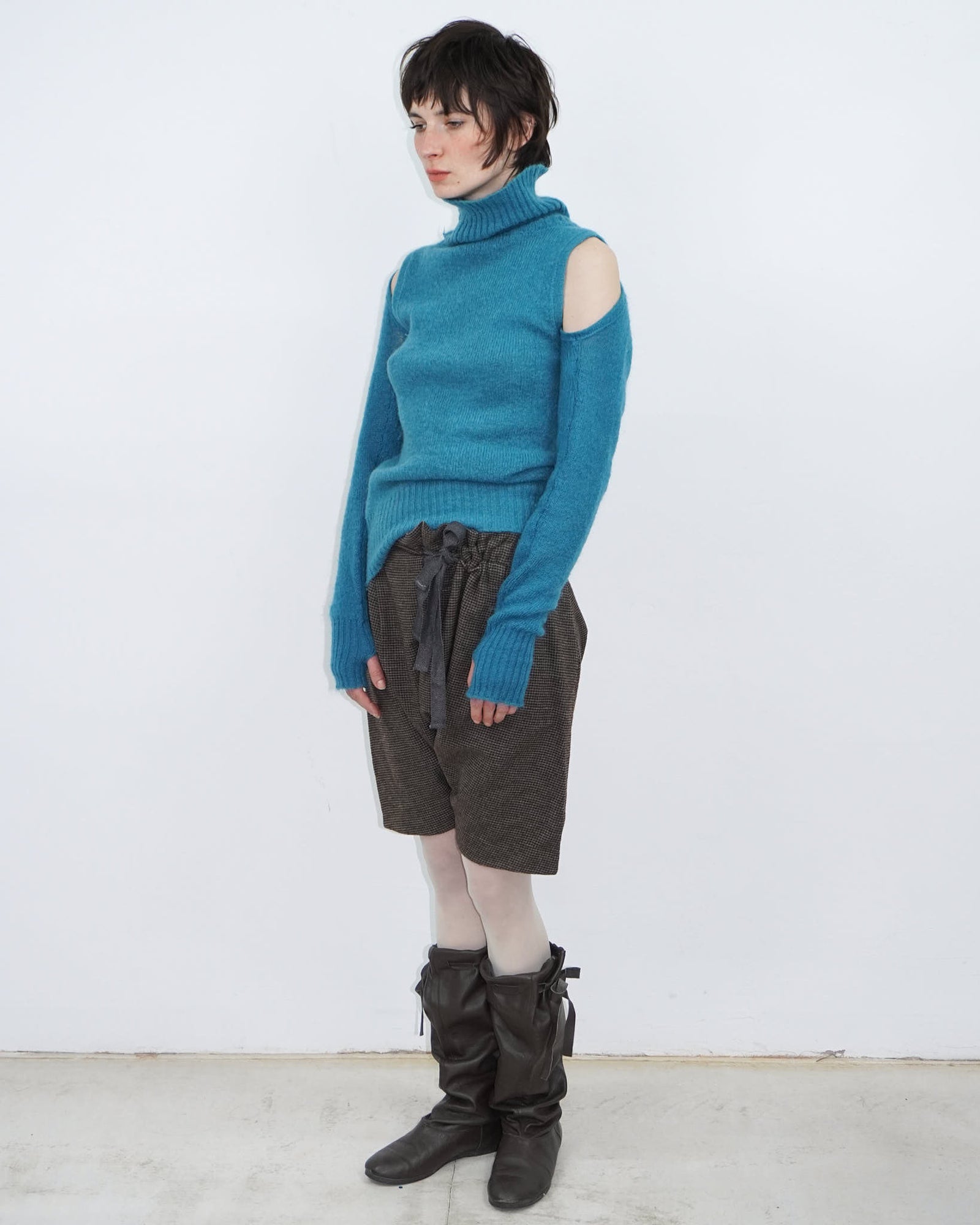 turquoise two-piece wool set