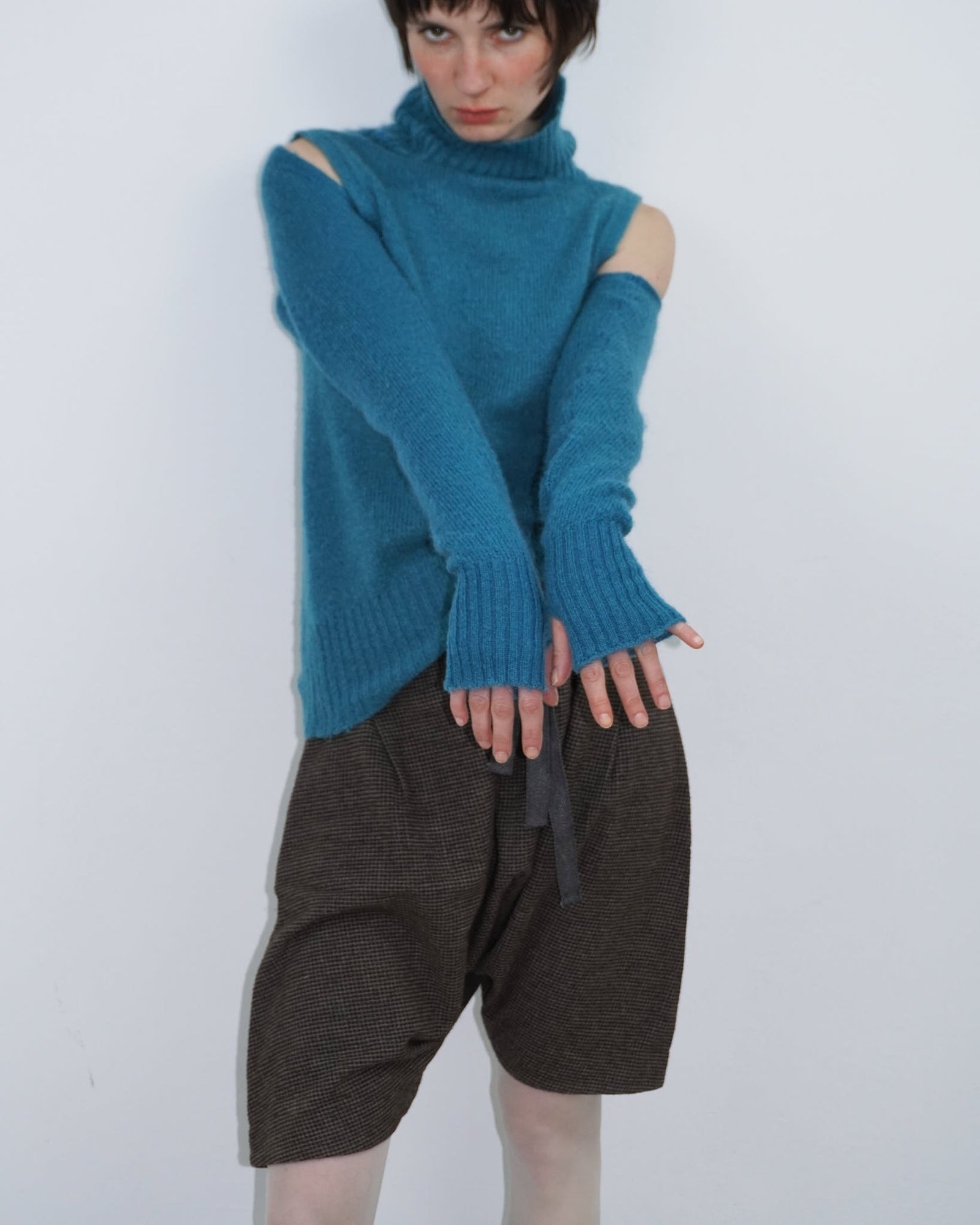 turquoise two-piece wool set