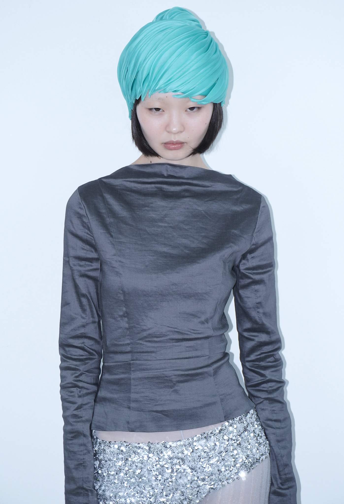 vintage turquoise anime hair hat
