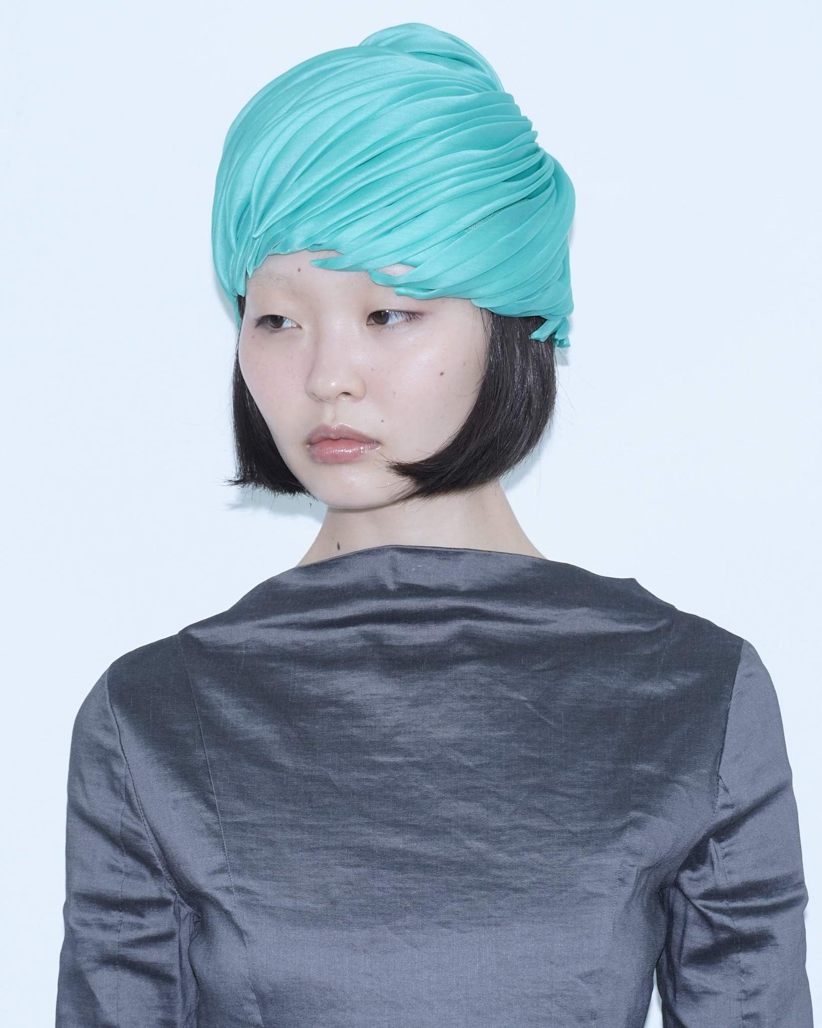 vintage turquoise anime hair hat