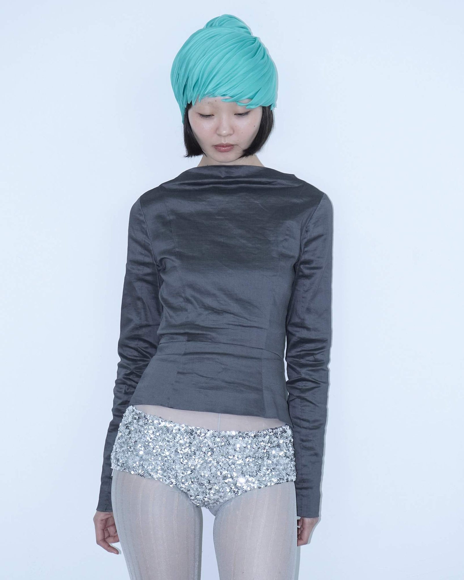 vintage turquoise anime hair hat