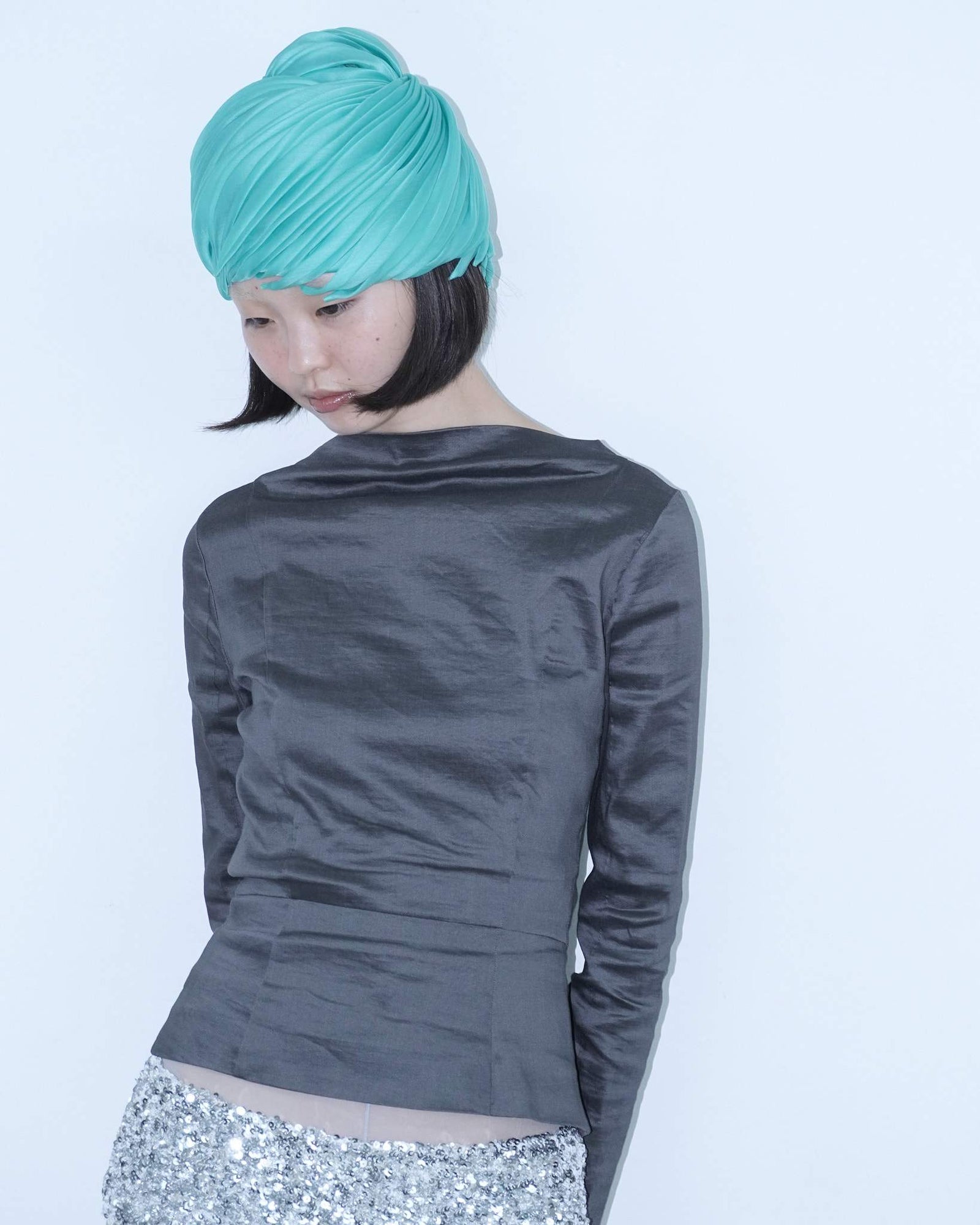 vintage turquoise anime hair hat