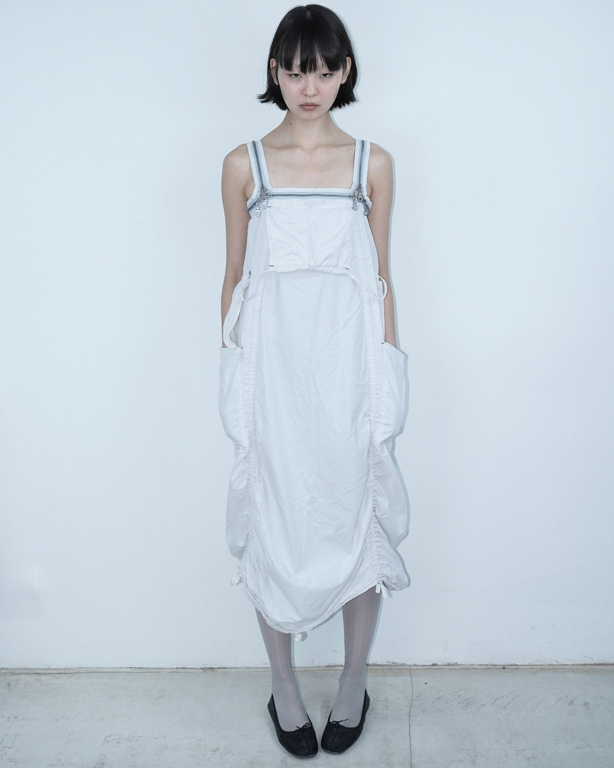 white parachute dress