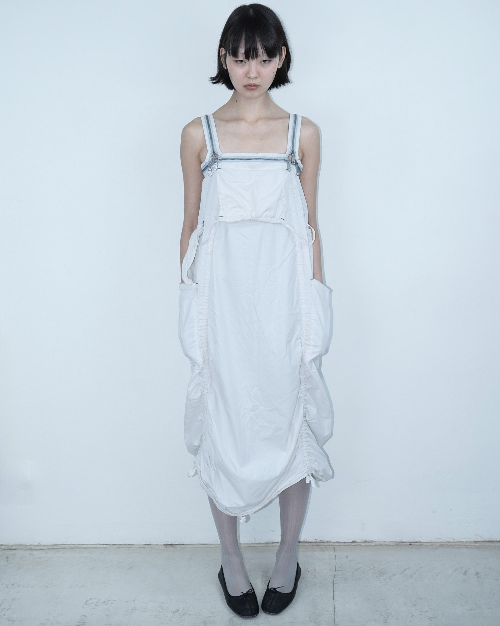 white parachute dress