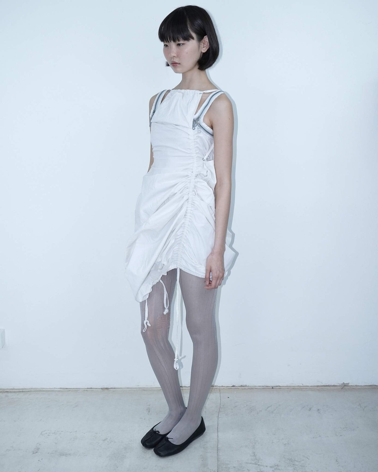 white parachute dress