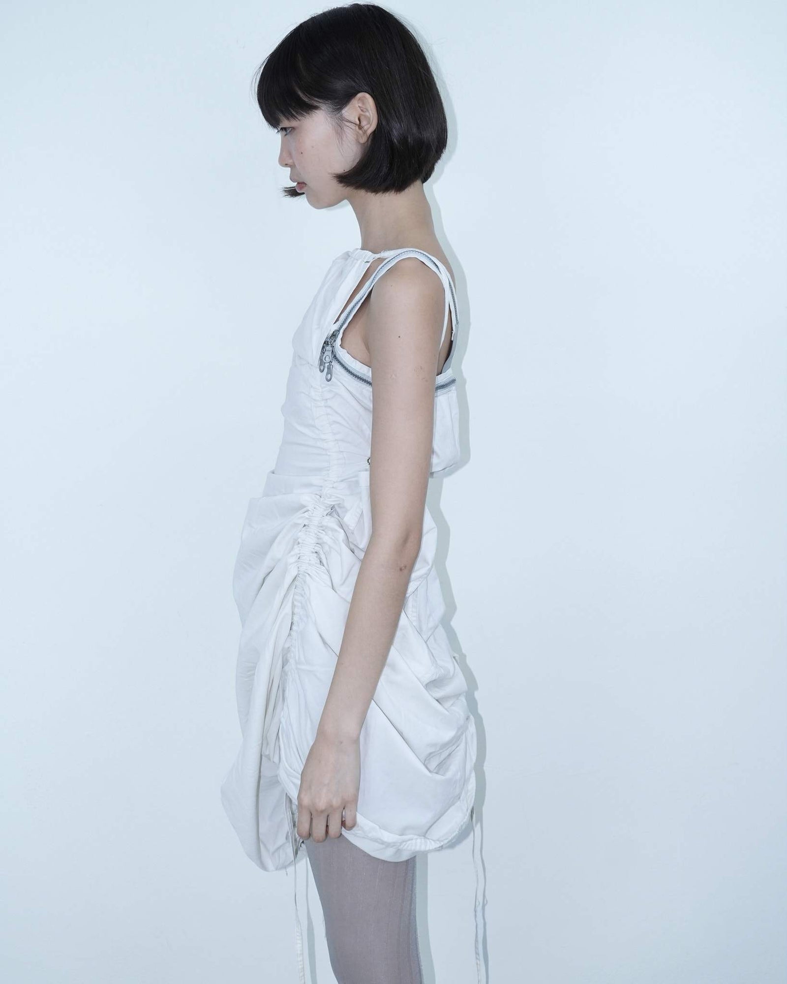 white parachute dress