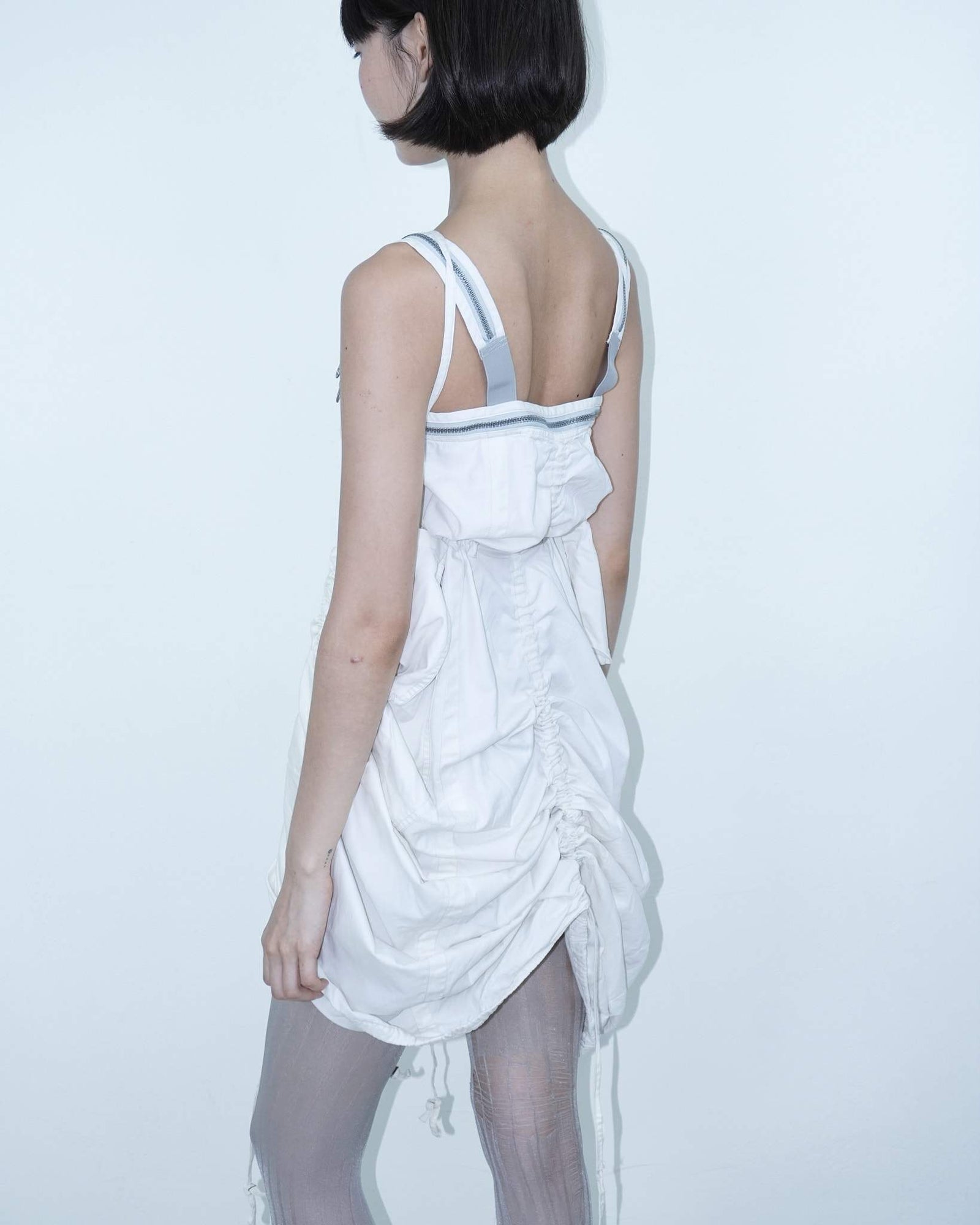 white parachute dress