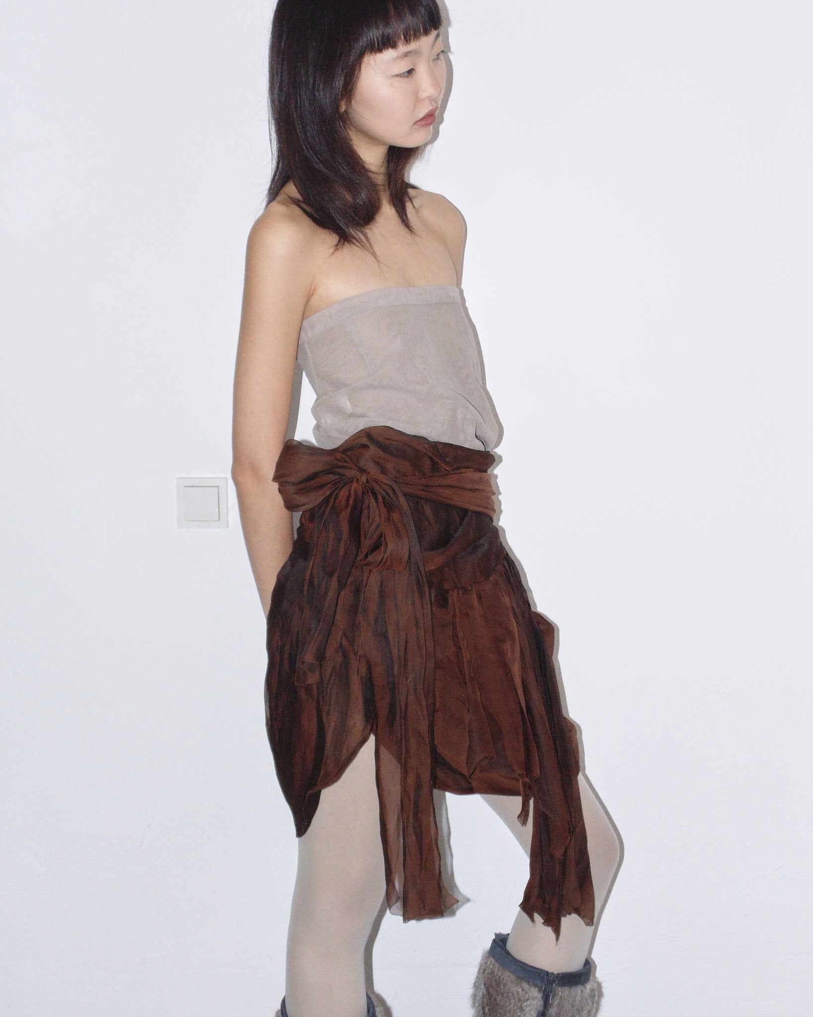 asymmetrical silk skirt – ANEMONIA