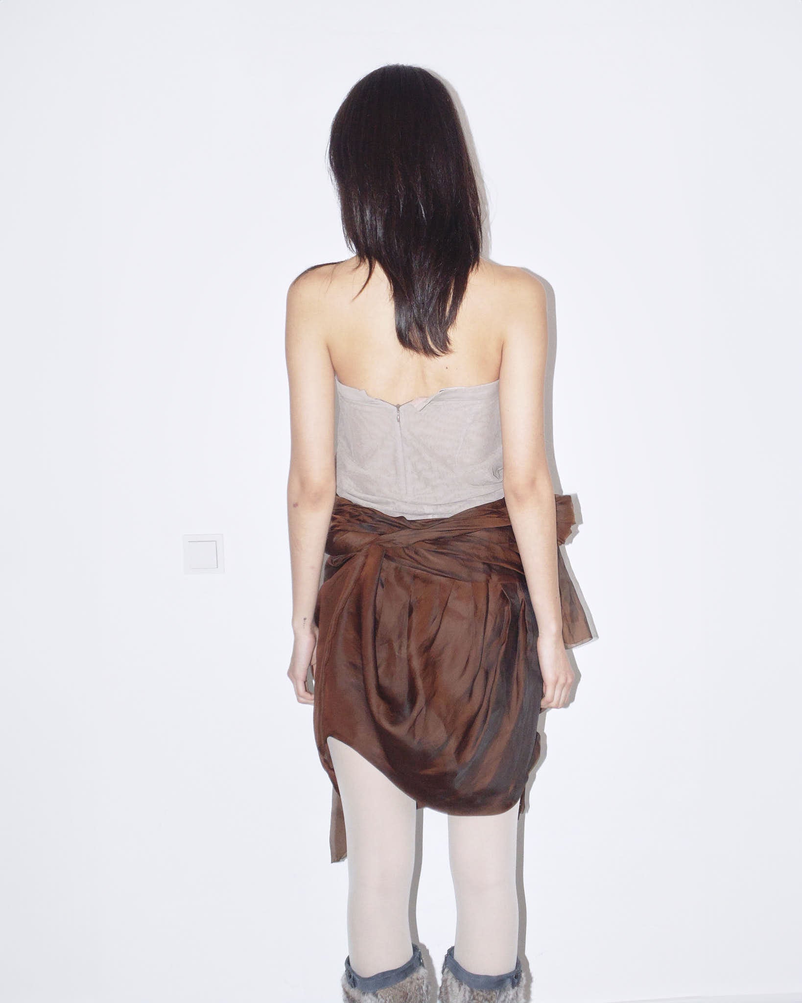 asymmetrical silk skirt – ANEMONIA