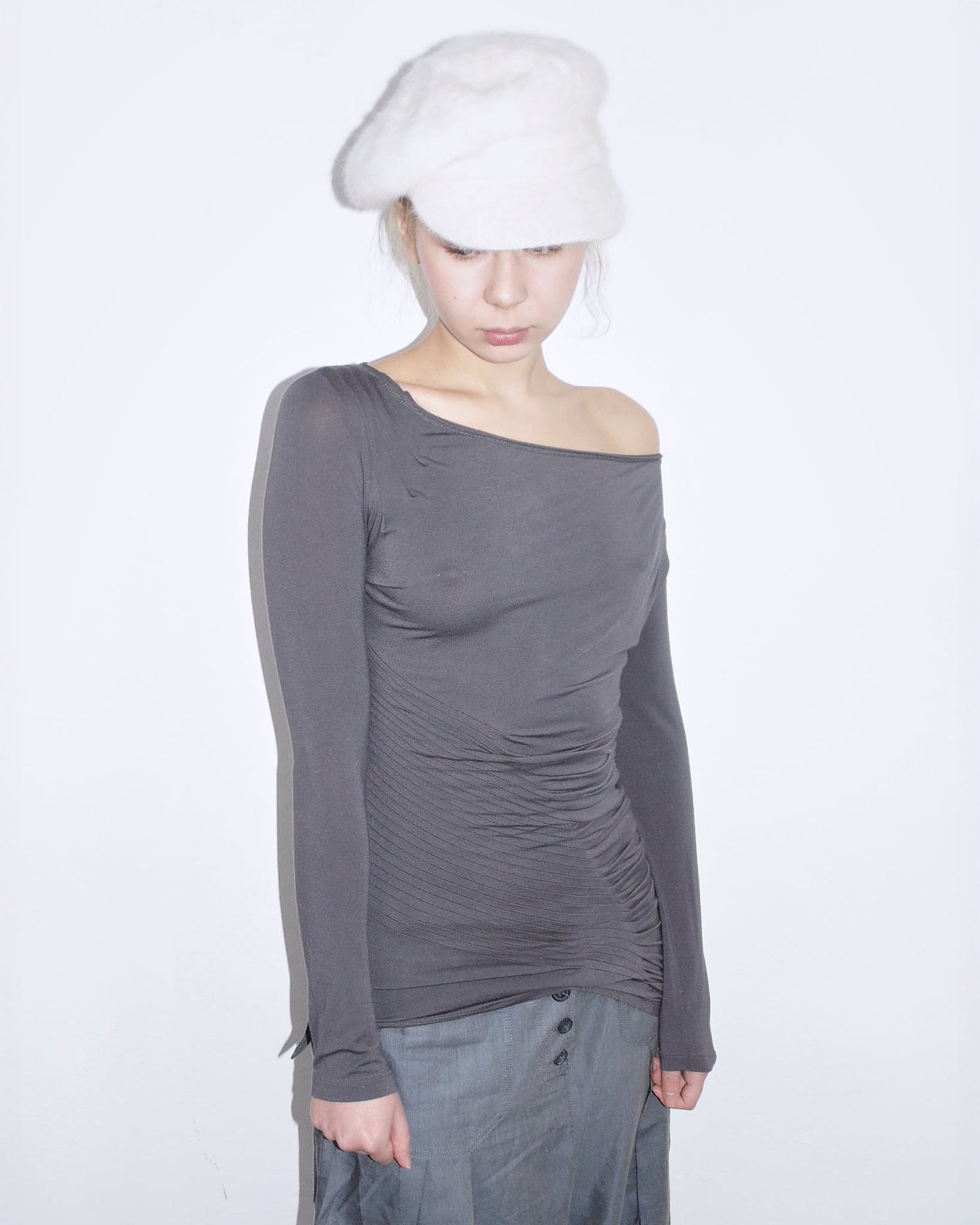 white angora hat