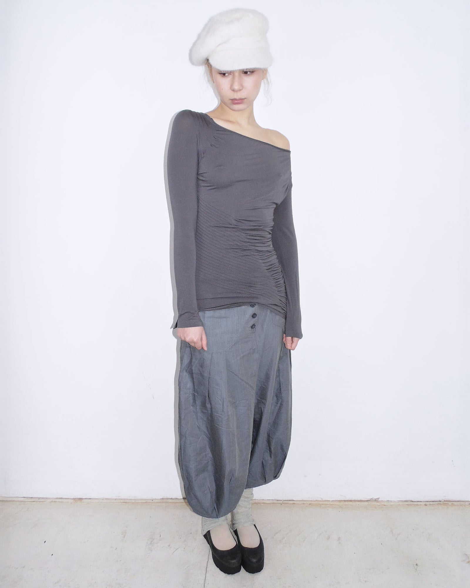 white angora hat