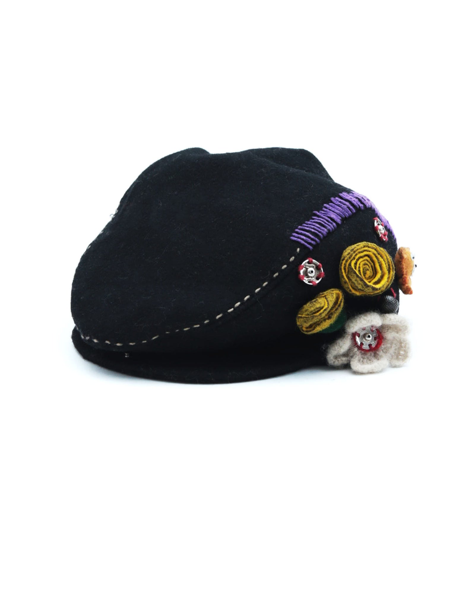 black embellished cap