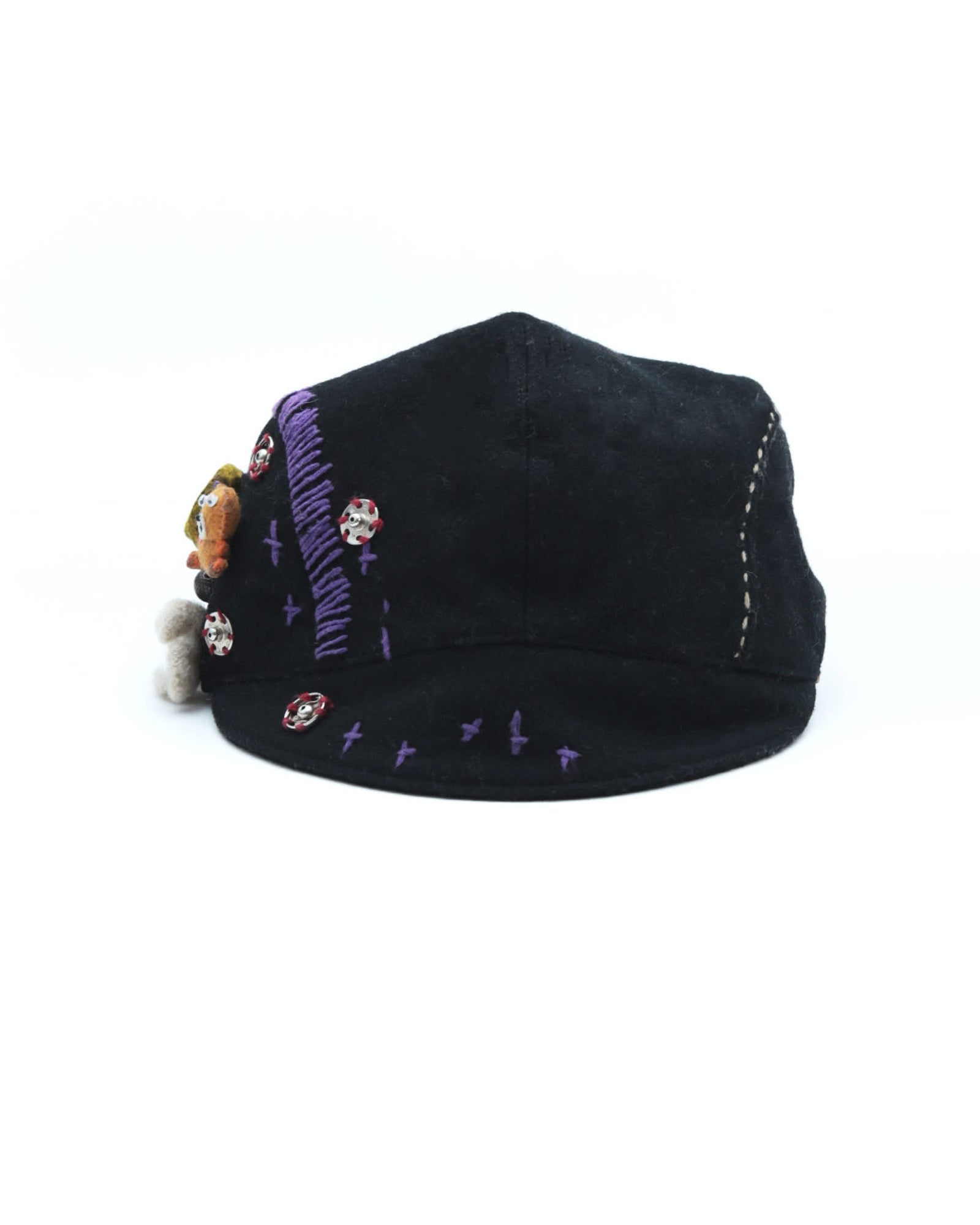 black embellished cap