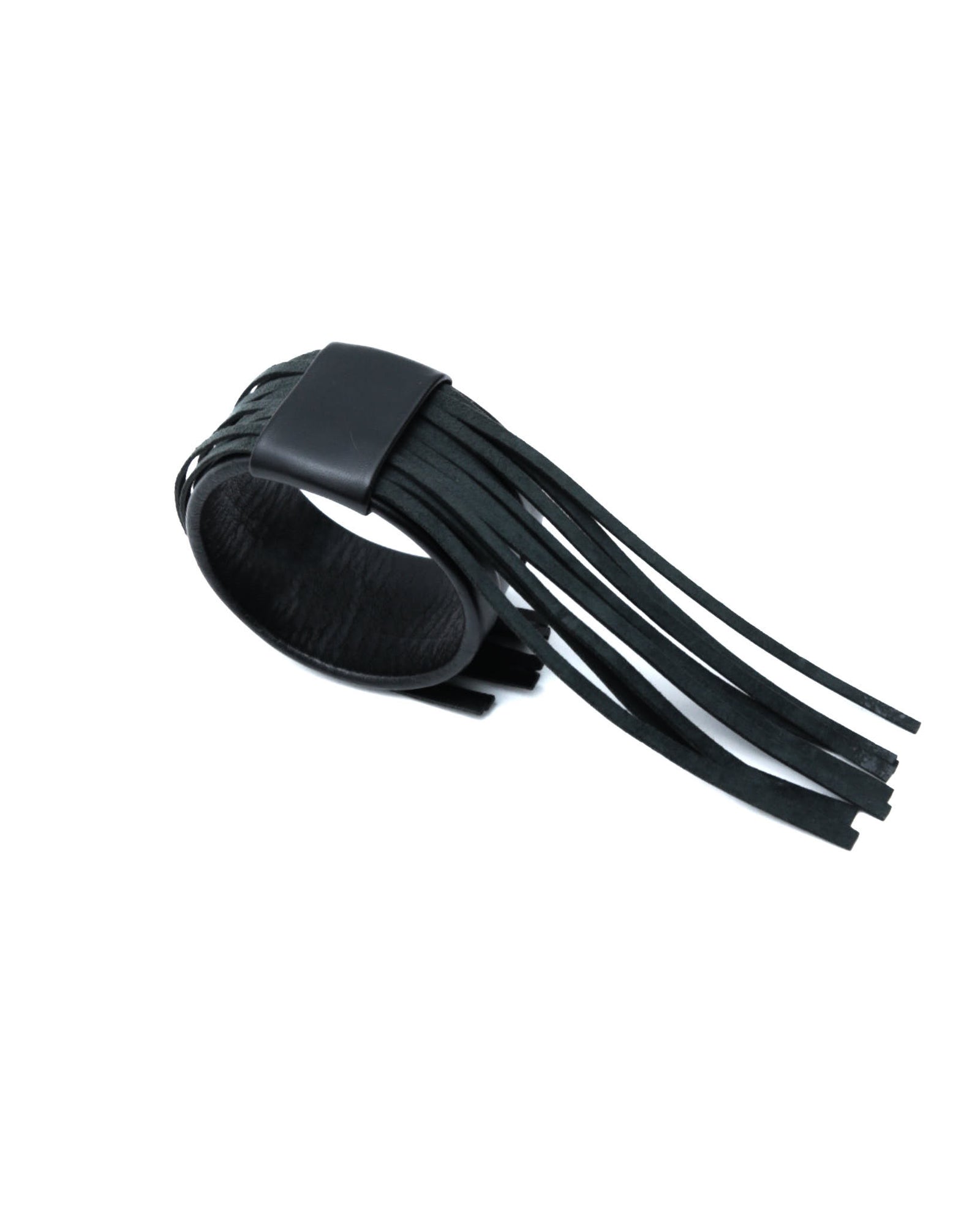 black leather bracelet