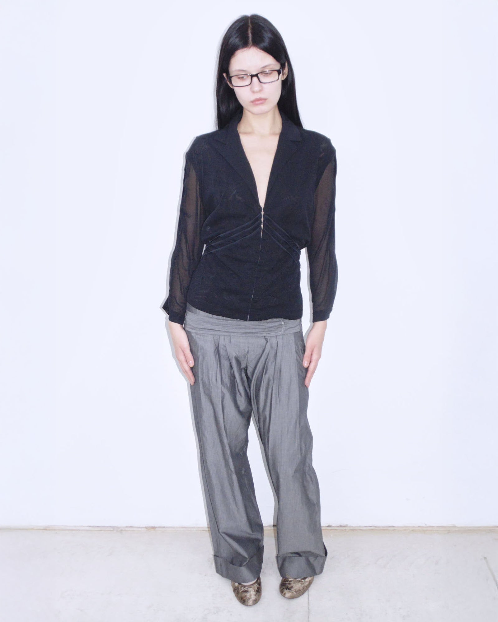 black mesh bondage jacket