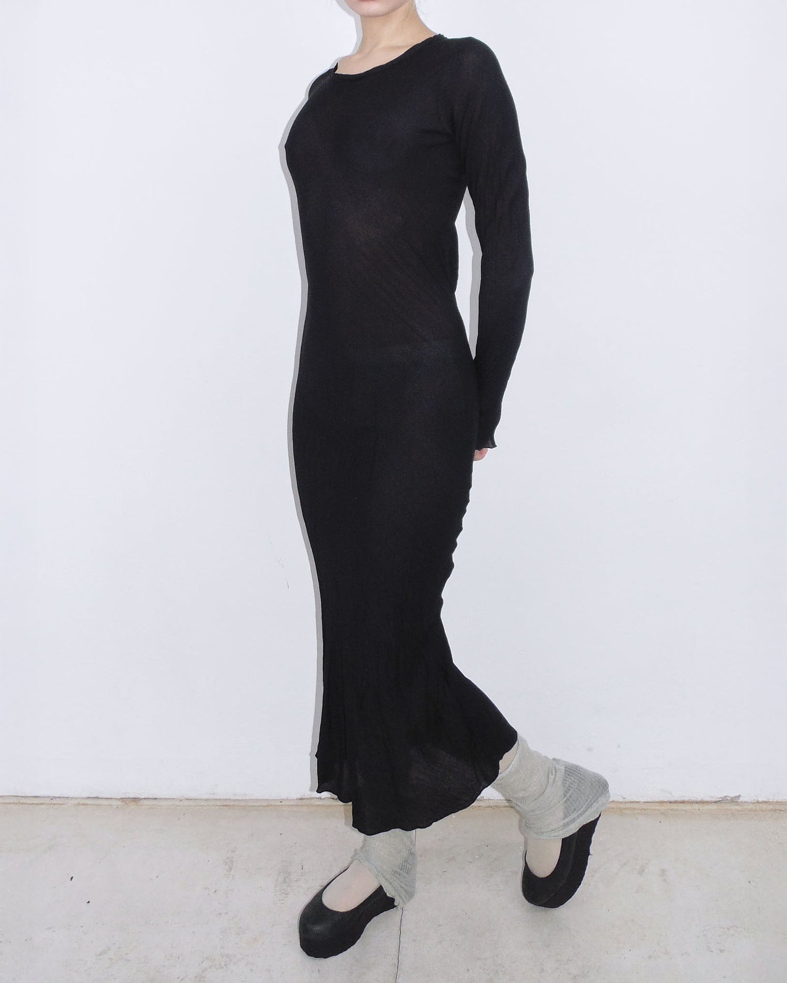 black silk long dress