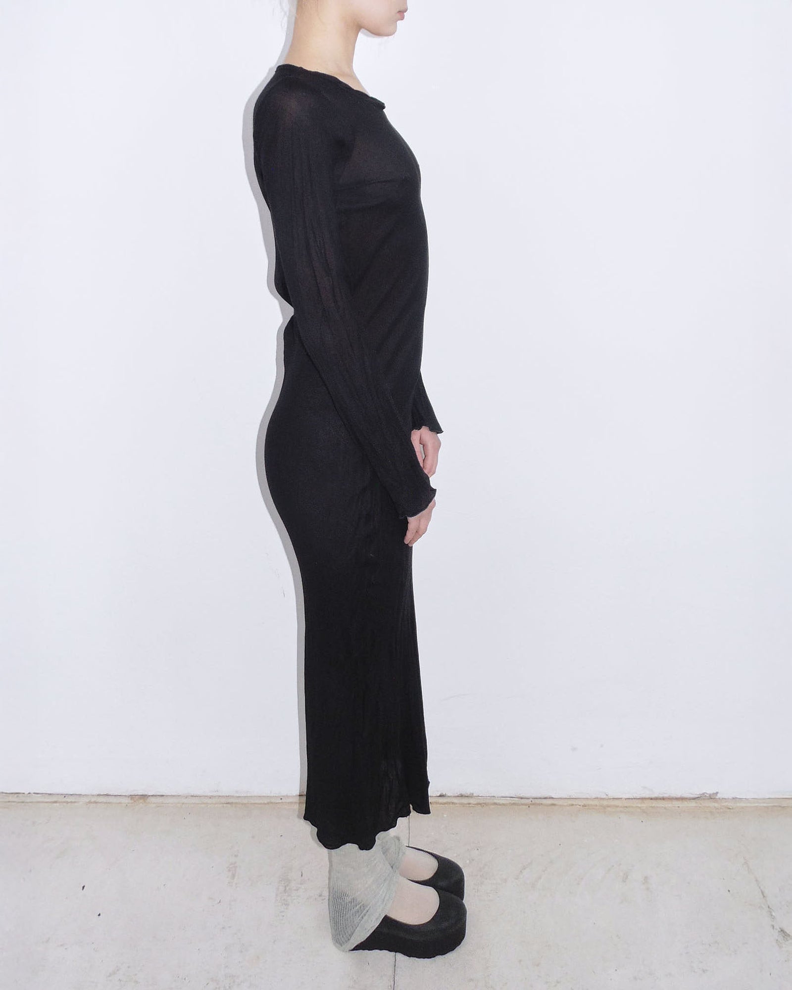 black silk long dress