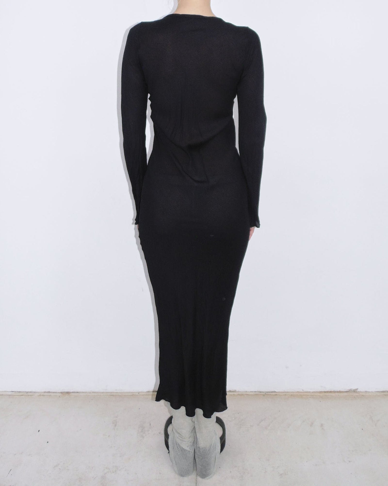 black silk long dress