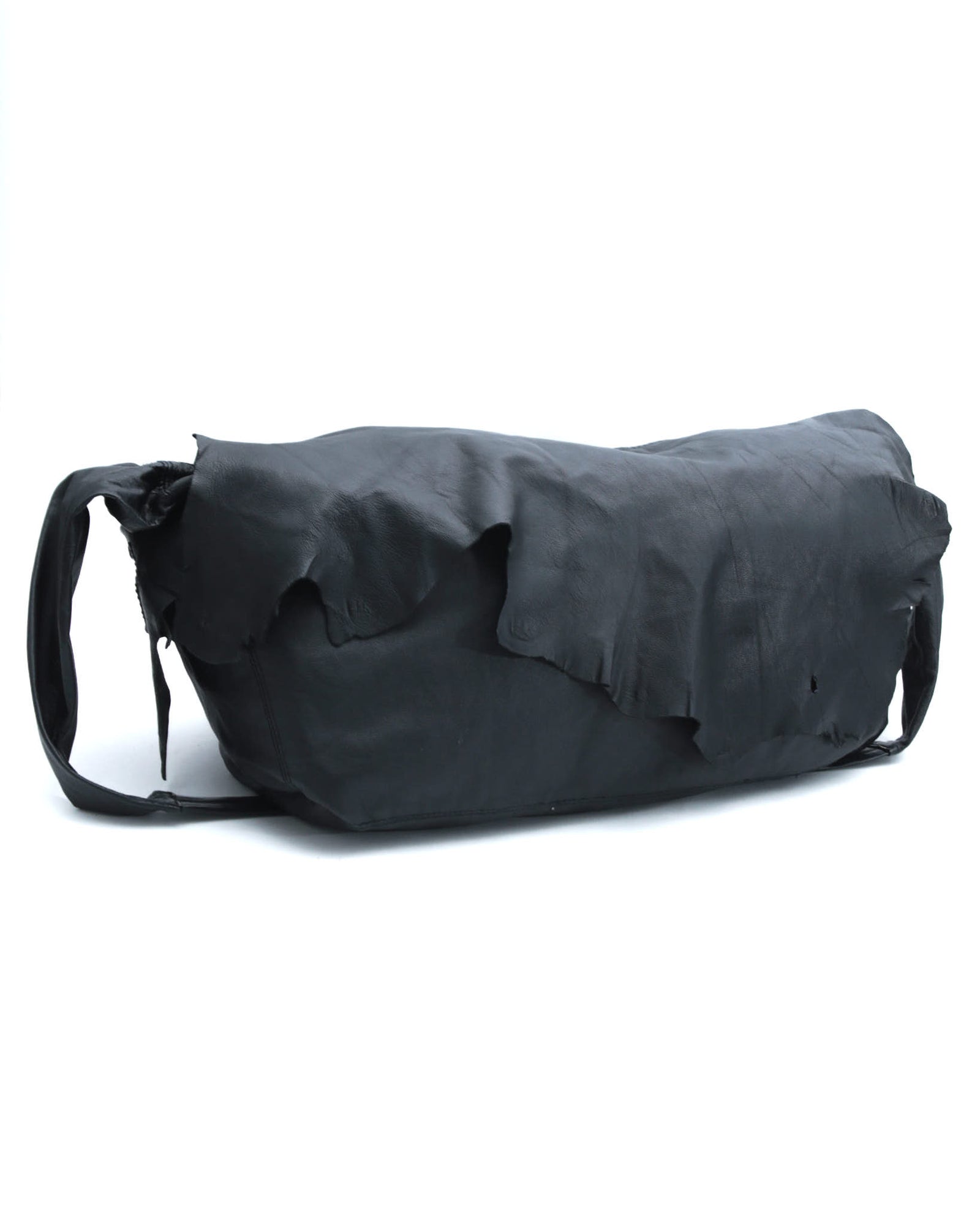 black soft leather shoulder bag