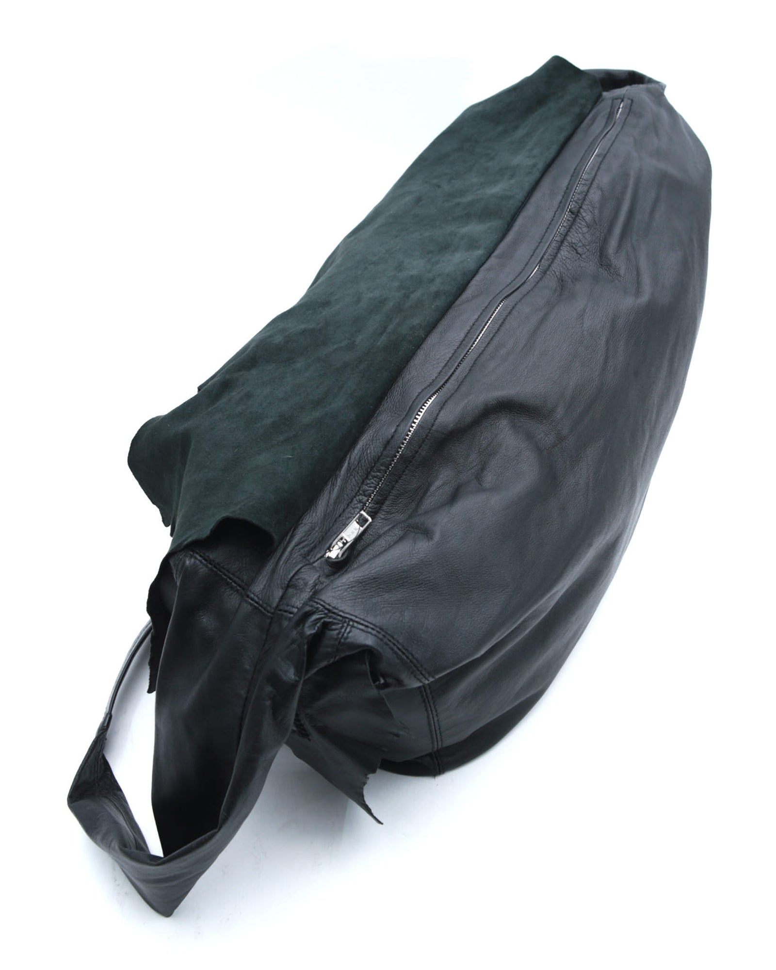 black soft leather shoulder bag