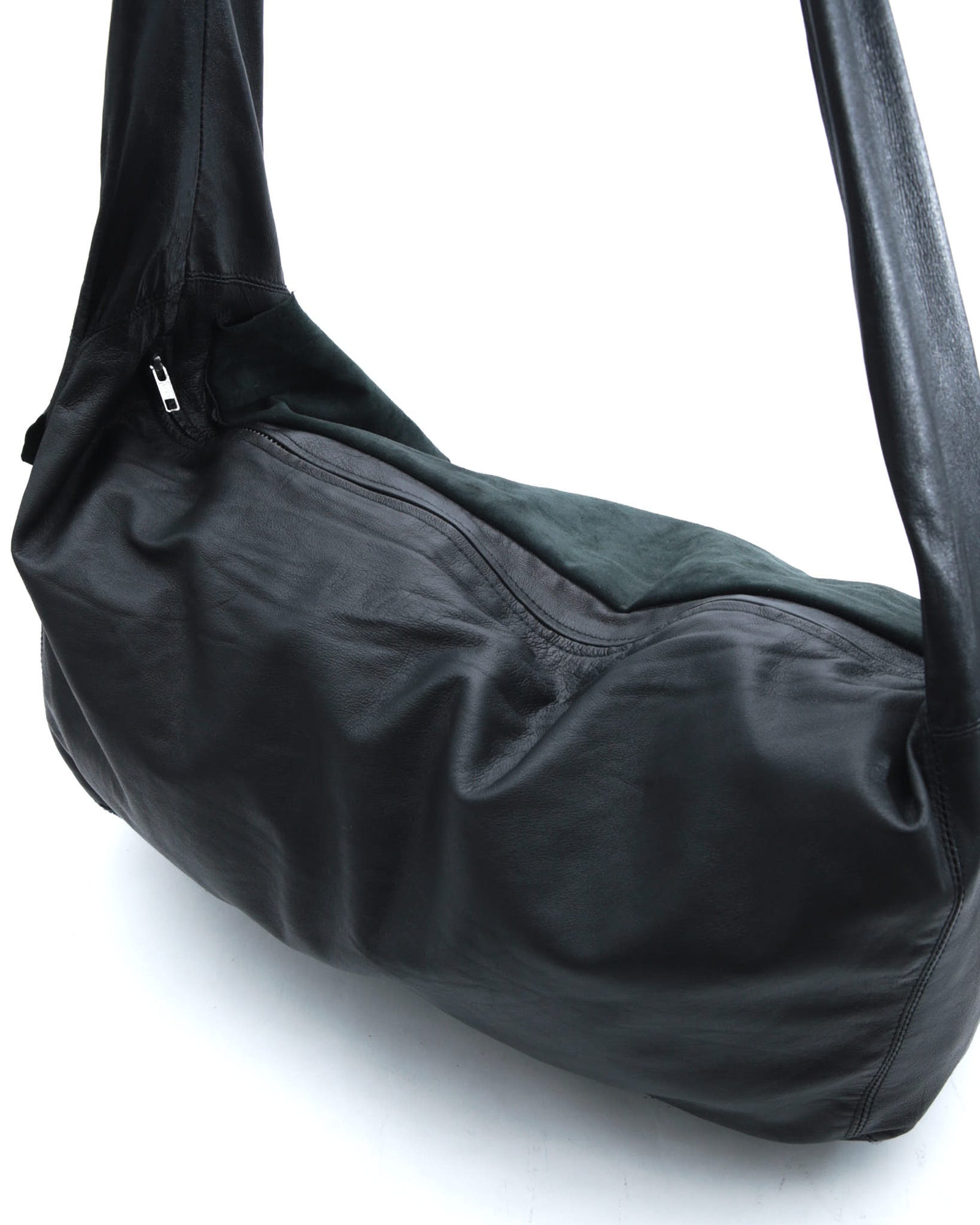 black soft leather shoulder bag