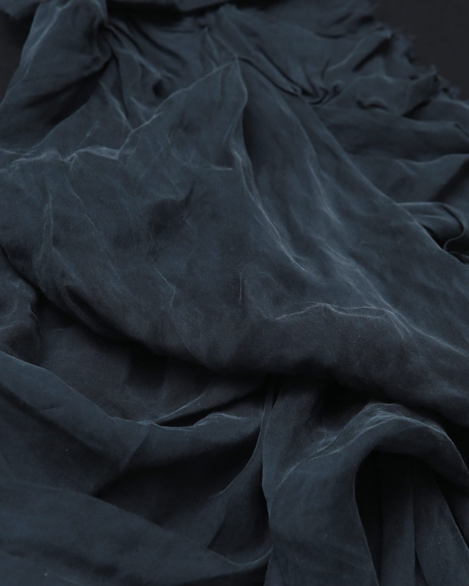 black t-shirt with silk draping