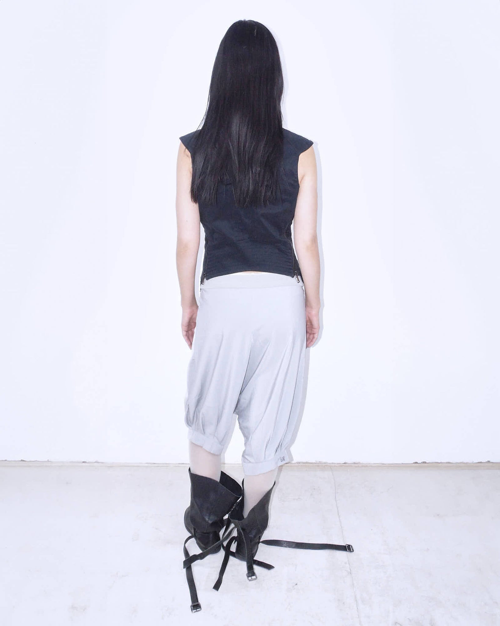 black utility vest with belt