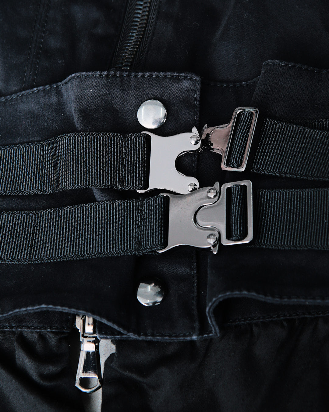 black utility vest with belt