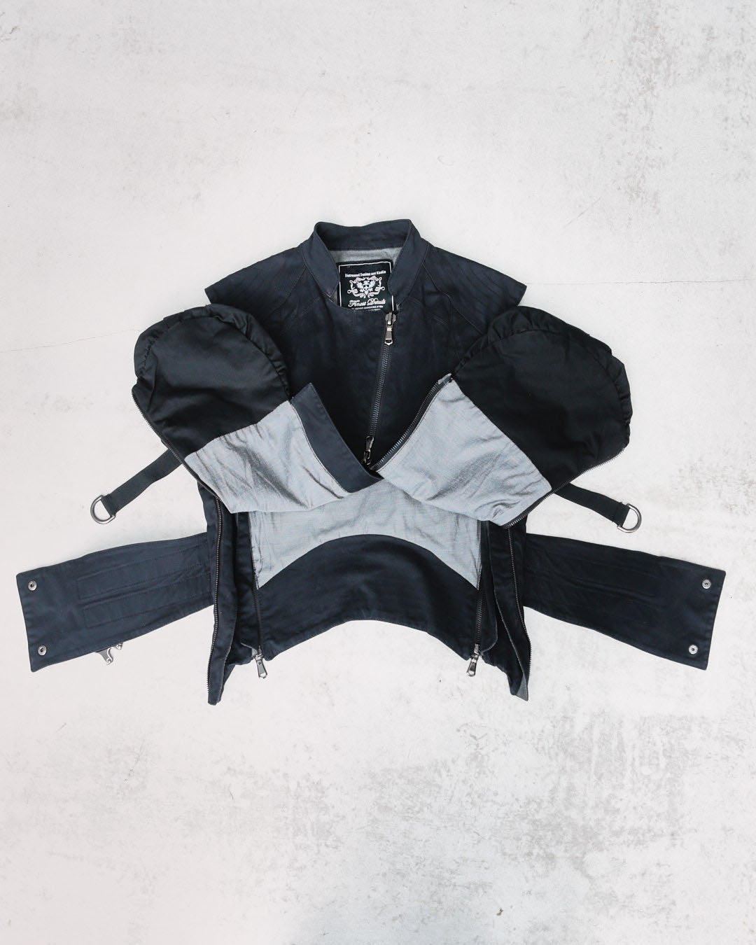 black utility vest with belt