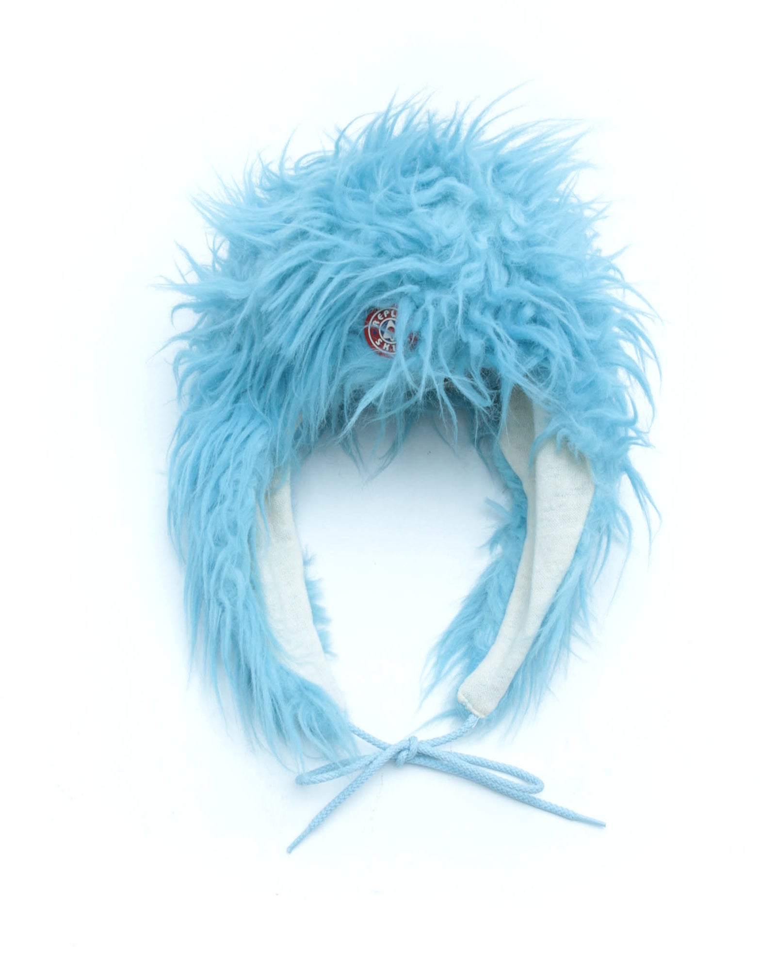 blue faux fur earflap hat