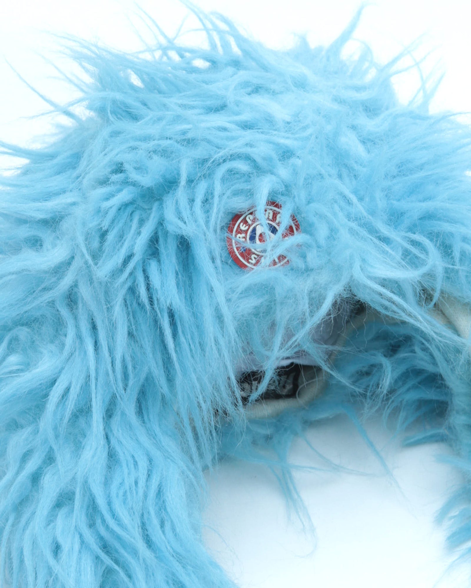 blue faux fur earflap hat