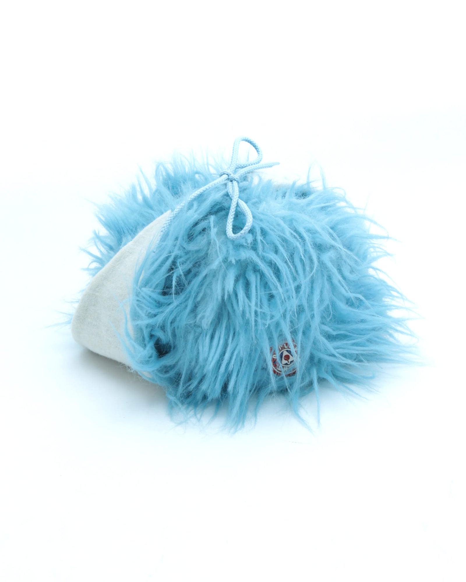 blue faux fur earflap hat