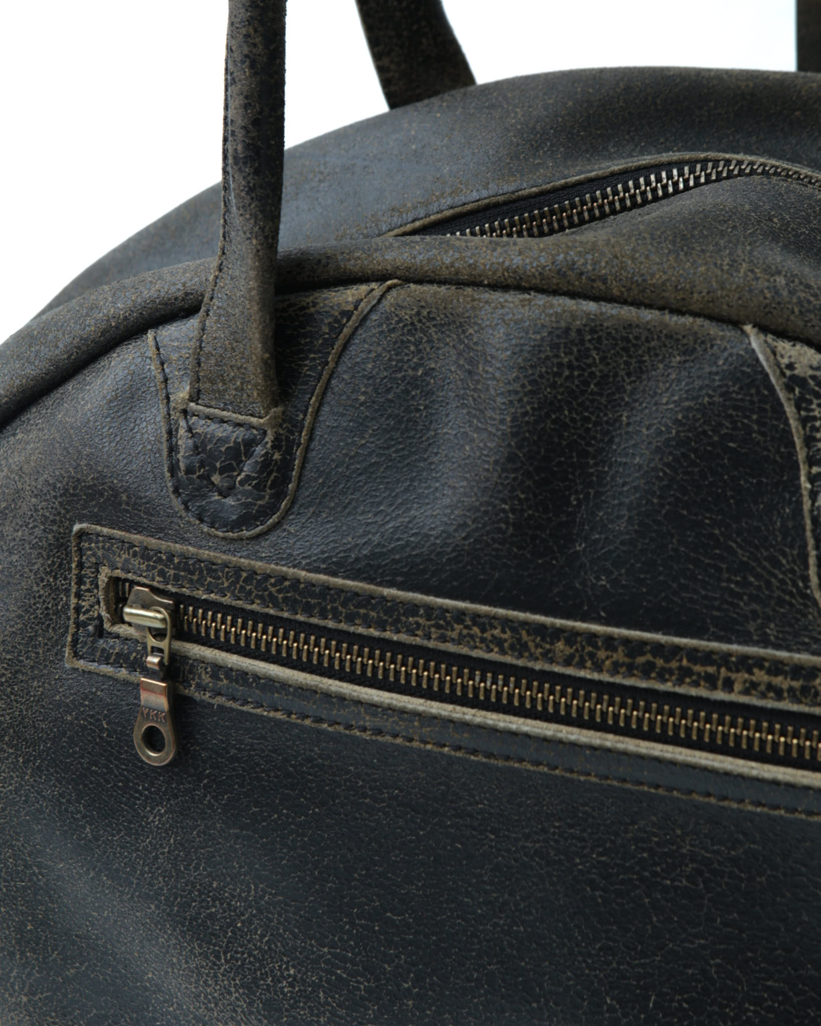 brown cracked leather dome bag – anemonia