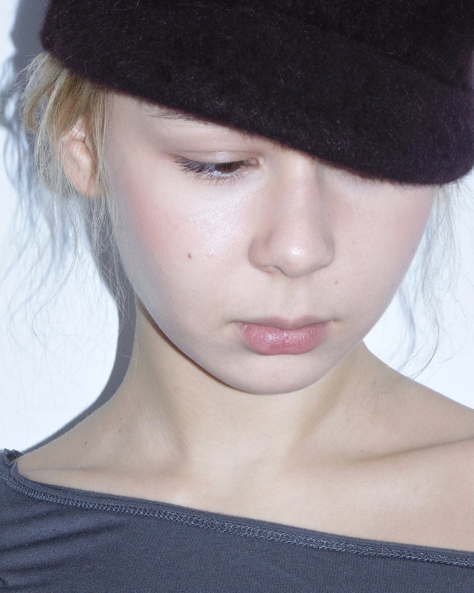 brown rabbit fur cap