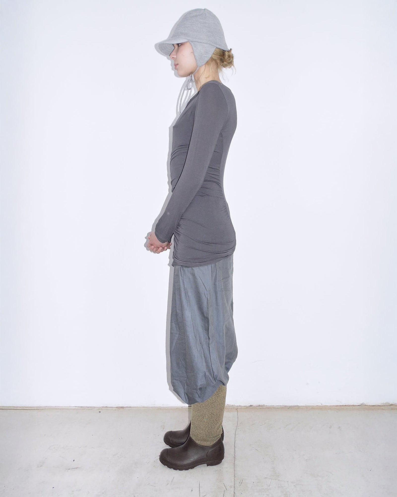 brown rain boots with felt