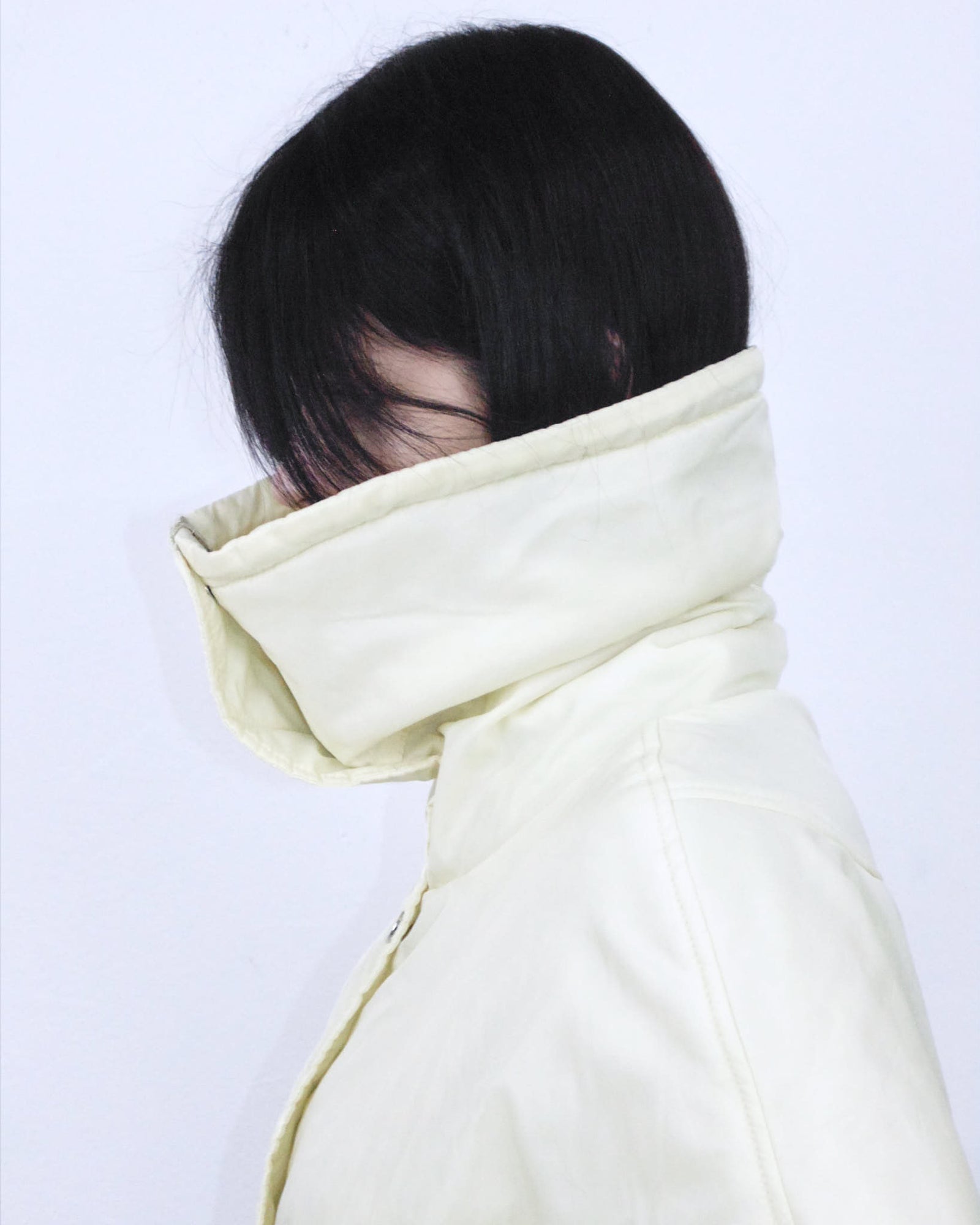 butter yellow puffer poncho