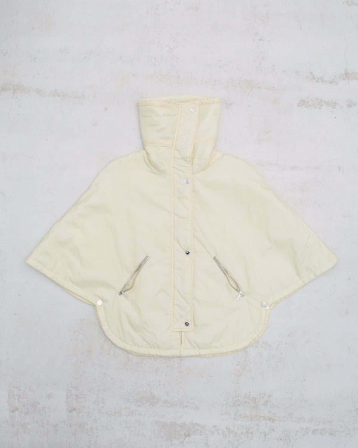 butter yellow puffer poncho