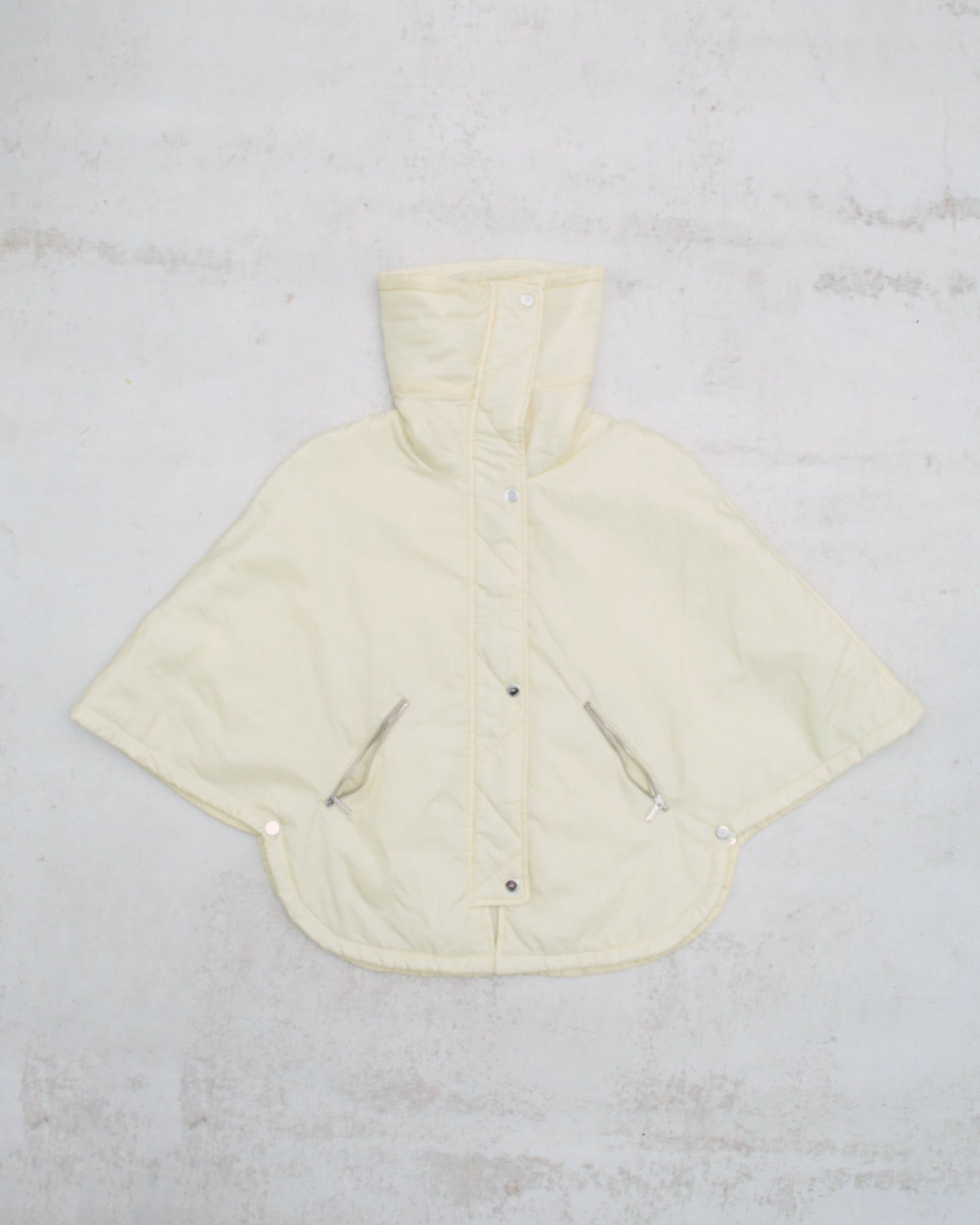 butter yellow puffer poncho