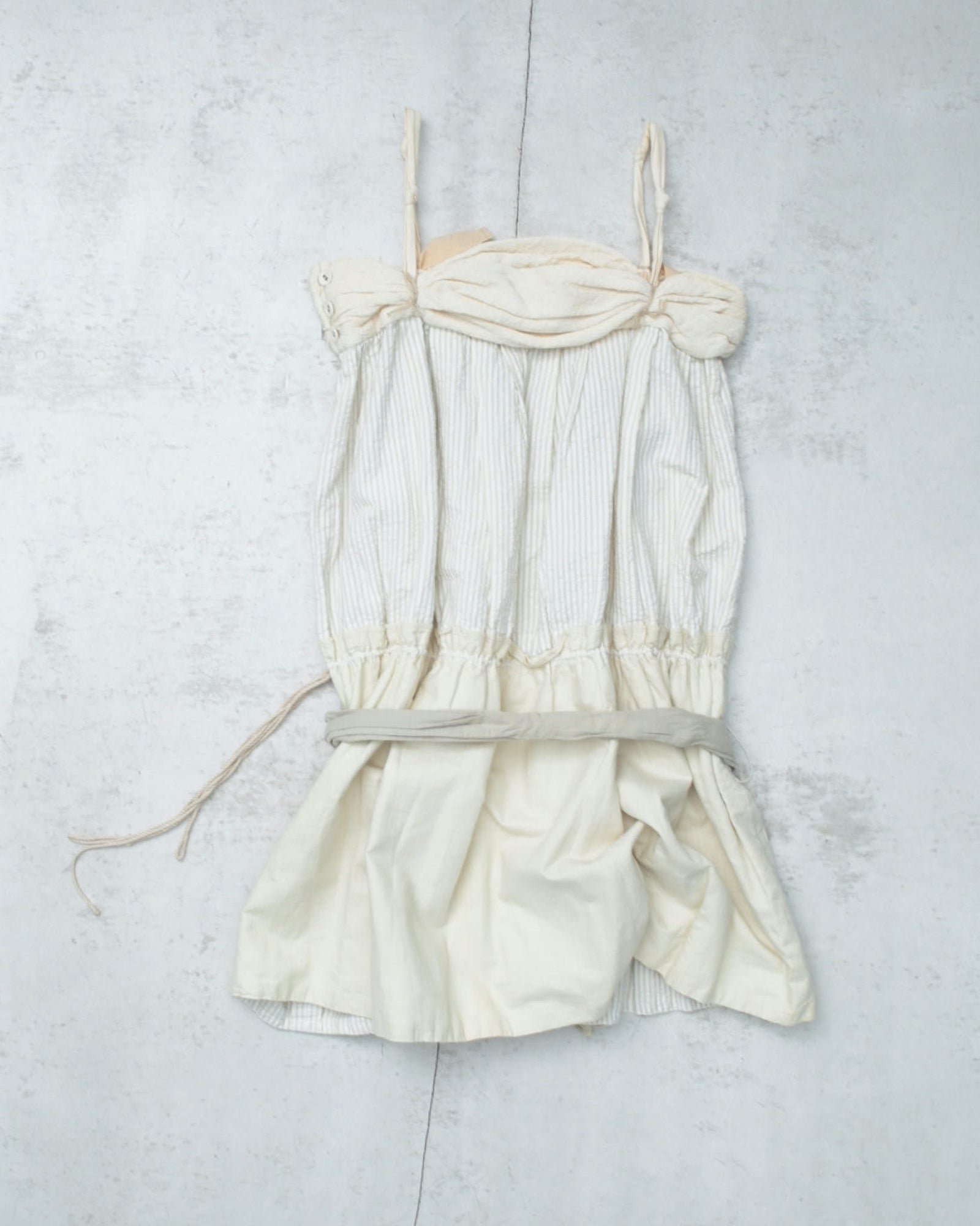 butter yellow striped balloon dress