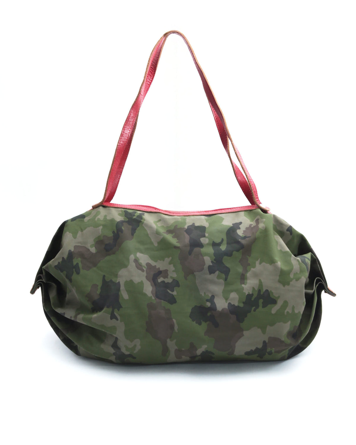 camouflage print duffle bag